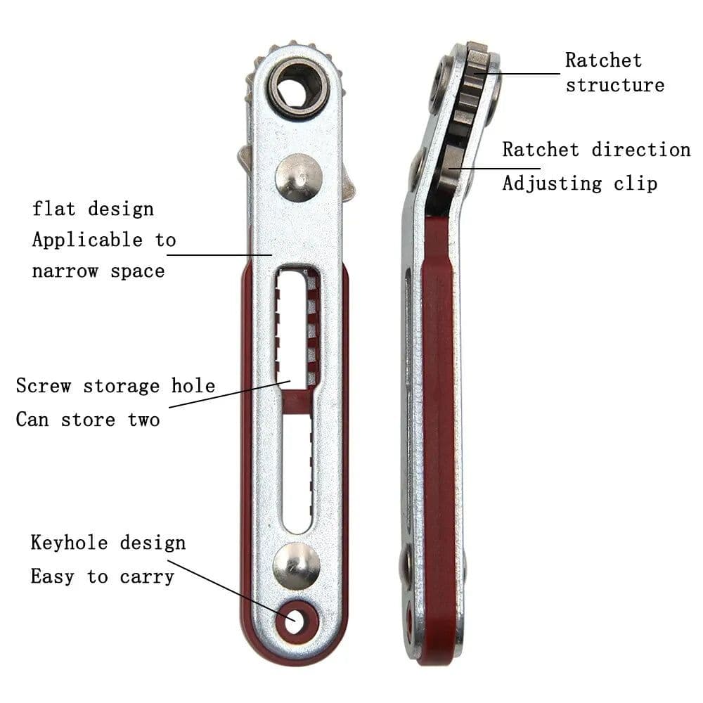 image-Multifunctional Bidirectional Forward and Reverse Ratchet Screwdriver Elbow Flat Head Wrench Cross Screwdriver Slotted Tool