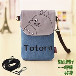 image-6 inch messenger mobile phone bag iPhone7plus hanging neck mobile phone bag female fabric hand carrying coin purse r9 small hand