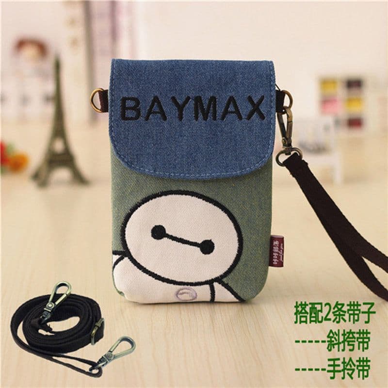 image-6 inch messenger mobile phone bag iPhone7plus hanging neck mobile phone bag female fabric hand carrying coin purse r9 small hand