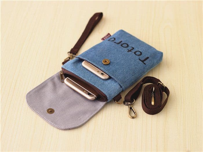 image-6 inch messenger mobile phone bag iPhone7plus hanging neck mobile phone bag female fabric hand carrying coin purse r9 small hand