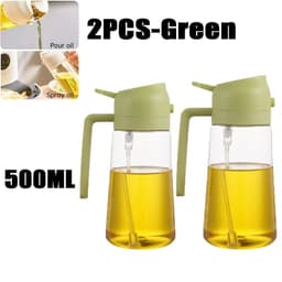 image-200/300/500ml Oil Spray Bottle BBQ Cooking Olive Oil Sprayer Plastic Baking Oil Spray Empty Bottle Vinegar Bottle Or Oil brush