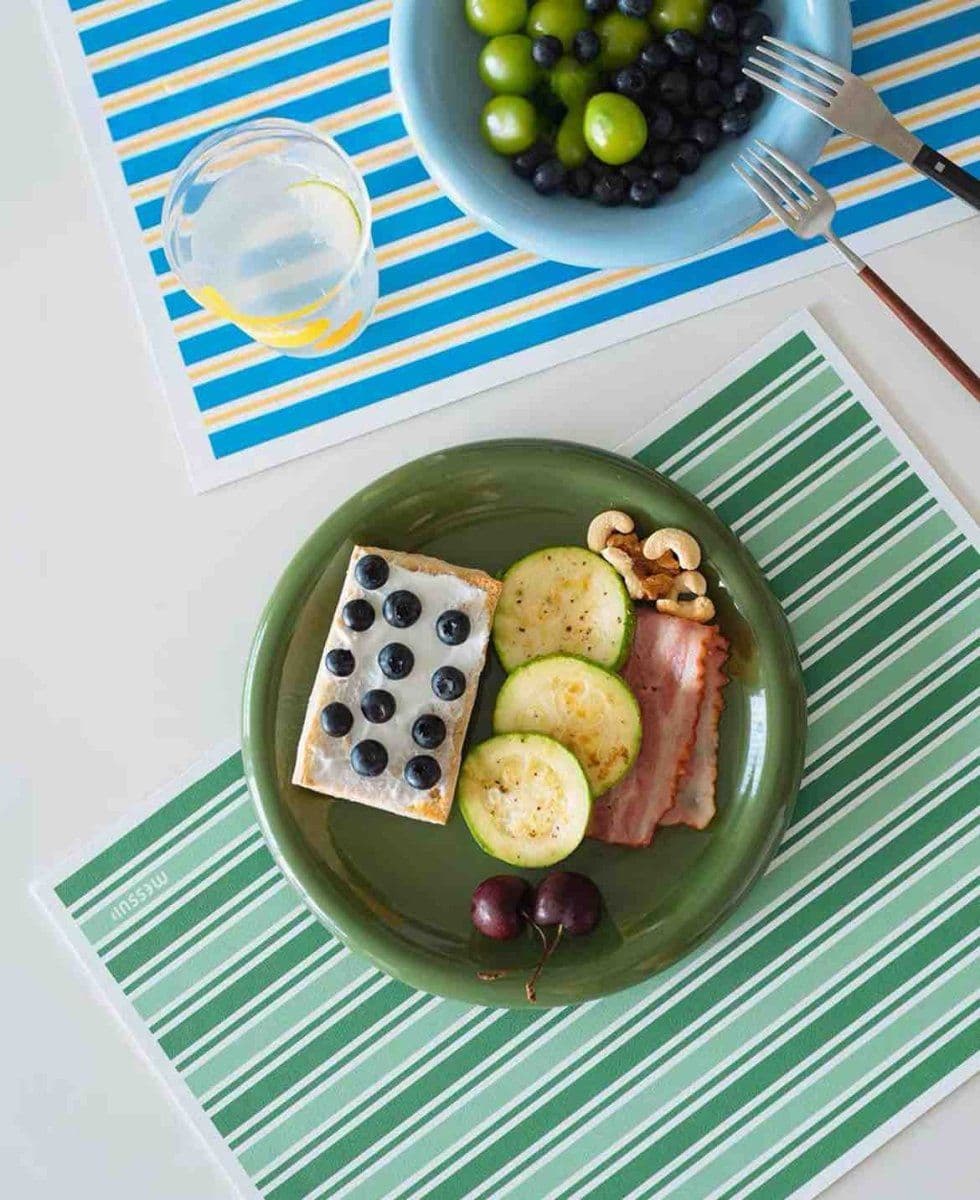 image-Dopamine Stripe Placemat Set Of 4 Pcs For Table Setting, Easy Cleaning