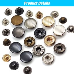 image-50set Snap Fasteners Metal Snaps Press Button Studs Optional Installation Tools Kit For Leathercraft Clothes Garment Bags Shoes