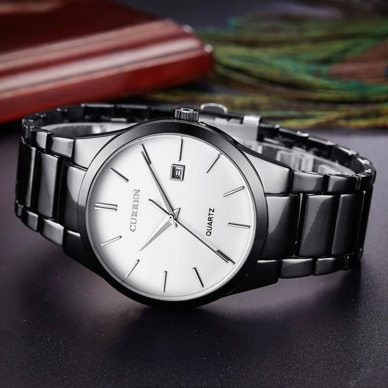 image-CURREN Top Brand Luxury Fashion Simple Men Watches Slim Steel Strap Waterproof Watch for Man Quartz Business Watch Clock 8106