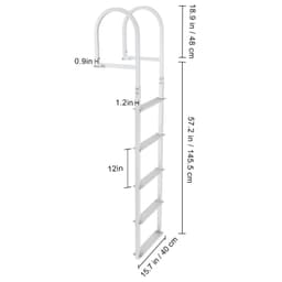 image-VEVOR Dock Ladder, Removable 5 Steps, 500 lbs Capacity, Aluminum Alloy