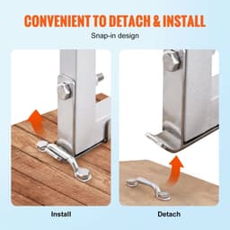image-VEVOR Dock Ladder, Removable 5 Steps, 500 lbs Capacity, Aluminum Alloy