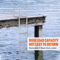 image-VEVOR Dock Ladder, Removable 5 Steps, 500 lbs Capacity, Aluminum Alloy