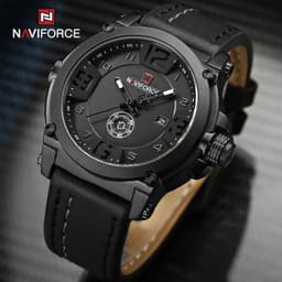 image-NAVIFORCE Top Luxury Brand Men Sports Military Quartz Watch Man Analog Date Clock Leather Strap Wristwatch Relogio Masculino
