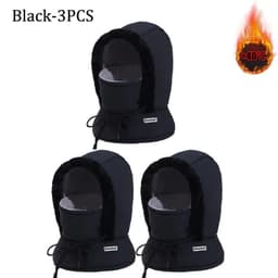 image-Cold Weather Thermal Balaclava Scarf Winter Windproof Hood Hat Plush Neck Warmer Ski Face Mask for Outdoor Activities