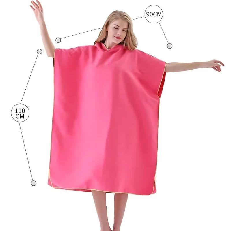 image-Surf Poncho Changing Towel Hooded Robe Microfiber Beach Blanket Bath Towel Swim Towel Wetsuit Beach Poncho for Adults