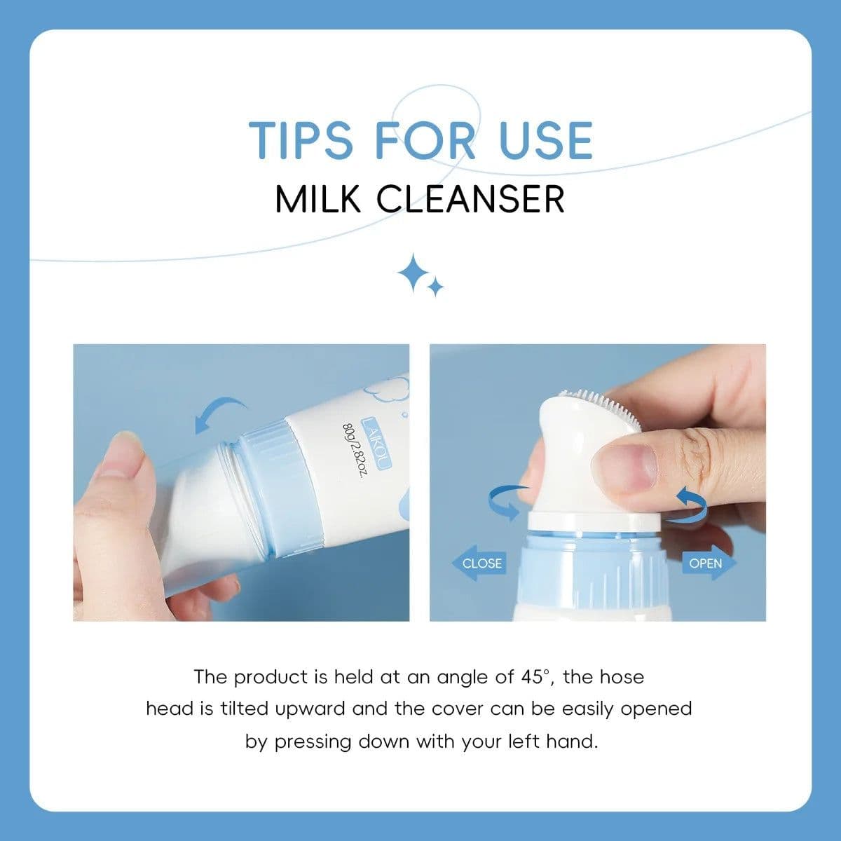 image-Laikou Milk Face Cleanser Facial Scrub Cleansing Wash Foam Mossee Acne Oil Control Blackhead Remover Shrink Pores Skin Care 80g