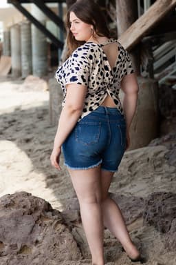image-Plus Size Khaki Leopard Print Top - Twist Open Back