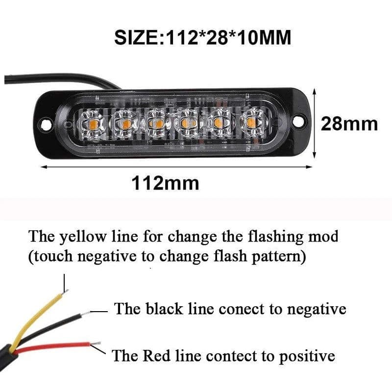 image-Led Side Marker Lights Amber Recovery Car 12V 24V LED Lighting Bar Orange Grill Breakdown Flashing led Emergency Strobe Lights