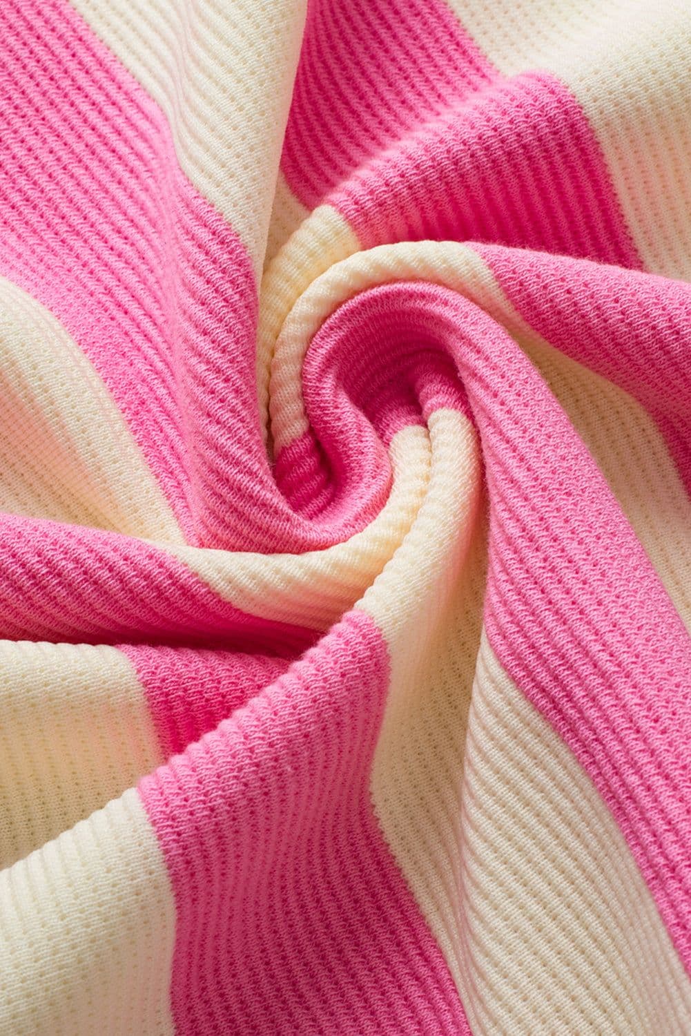 image-Pink Stripe V-Neck Collared Cap Sleeve Top
