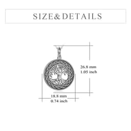image-Tree of Life Urn Necklace Sterling Silver Circle Cremation Pendant Necklace Family