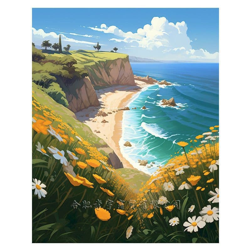 image-Diamond Beautiful Landscape DIY Handmade Living Room Entrance Decorative Painting