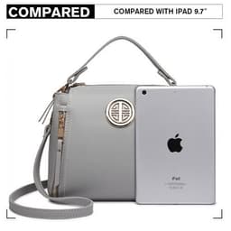image-E1851 - Miss Lulu Leather Look Dual Zipped Handbag - Grey