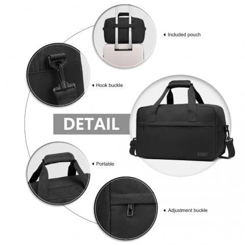 image-E1960M - Kono Lightweight Multi Purpose Unisex Sports Travel Duffel Bag - Black
