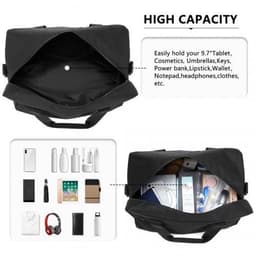 image-E1960M - Kono Lightweight Multi Purpose Unisex Sports Travel Duffel Bag - Black