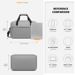 image-E1960M - Kono Lightweight Multi Purpose Unisex Sports Travel Duffel Bag - Grey