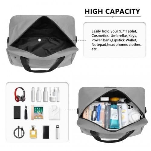 image-E1960M - Kono Lightweight Multi Purpose Unisex Sports Travel Duffel Bag - Grey