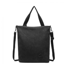 image-E1965 - Kono Large Canvas Unisex Messenger Bag - Black