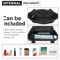 image-E1965 - Kono Large Canvas Unisex Messenger Bag - Black
