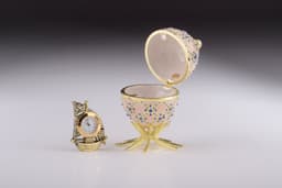 image-Pink Faberge Egg with Clock Inside