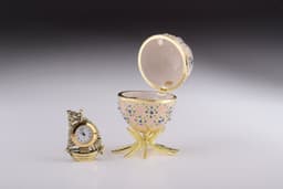 image-Pink Faberge Egg with Clock Inside