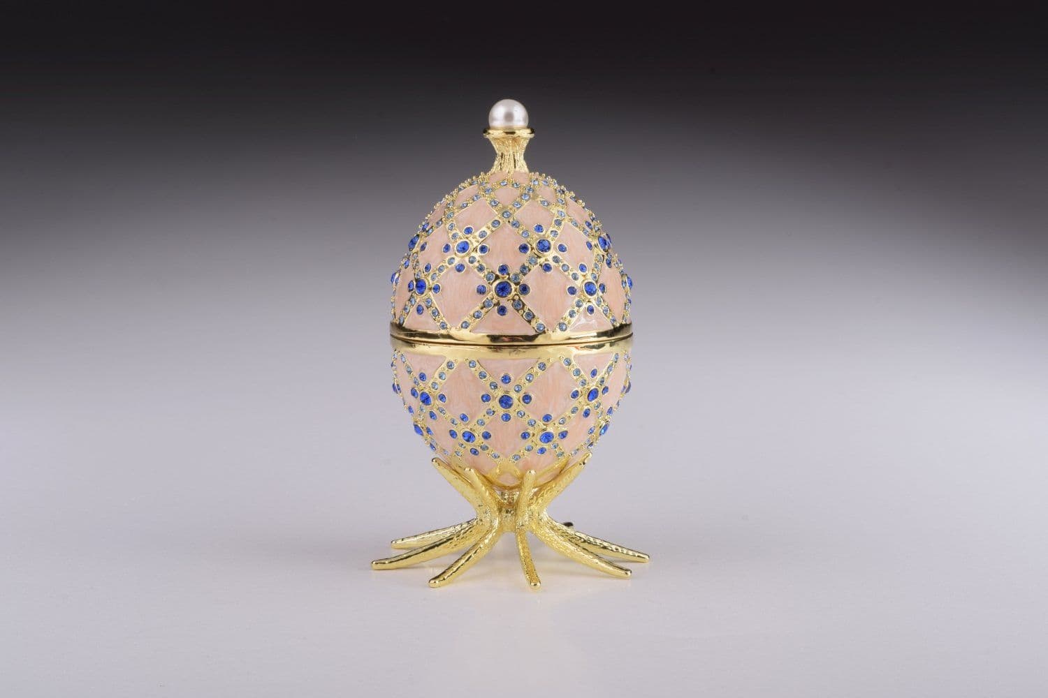 image-Pink Faberge Egg with Clock Inside