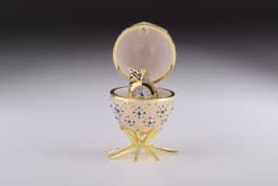 image-Pink Faberge Egg with Clock Inside