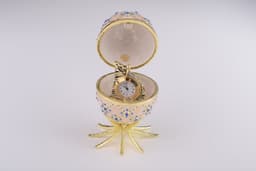 image-Pink Faberge Egg with Clock Inside
