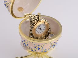 image-Pink Faberge Egg with Clock Inside