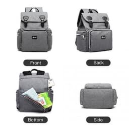 image-E1976 - Kono Travel Baby Changing Backpack with USB Charging Interface - Grey