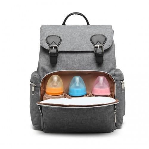 image-E1976 - Kono Travel Baby Changing Backpack with USB Charging Interface - Grey