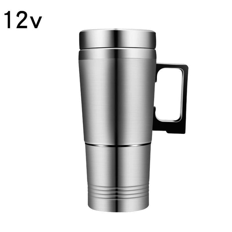 image-Stainless Steel Vehicle Heating Cup Heat Insulation Electric Car Kettle Camping Travel Kettle Water Coffee Thermal Mug
