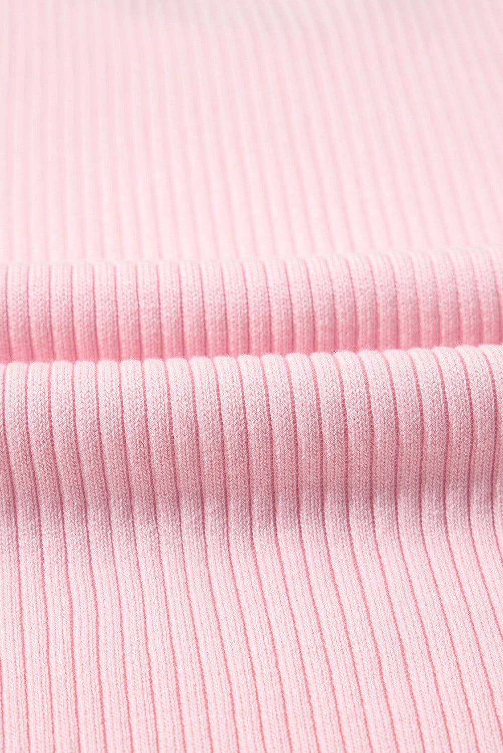 image-Pink Colorblock Edge Ribbed Knit U Neck Tank Top