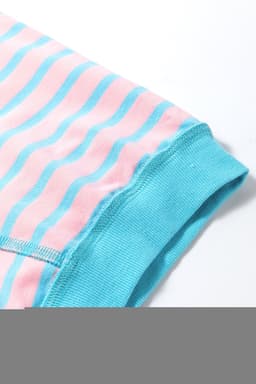 image-Pink Stripe Oversized T-Shirt Contrast Trim