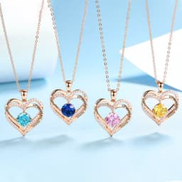 image-Female 925 Silver Twelve Birthstone Pendant Necklace