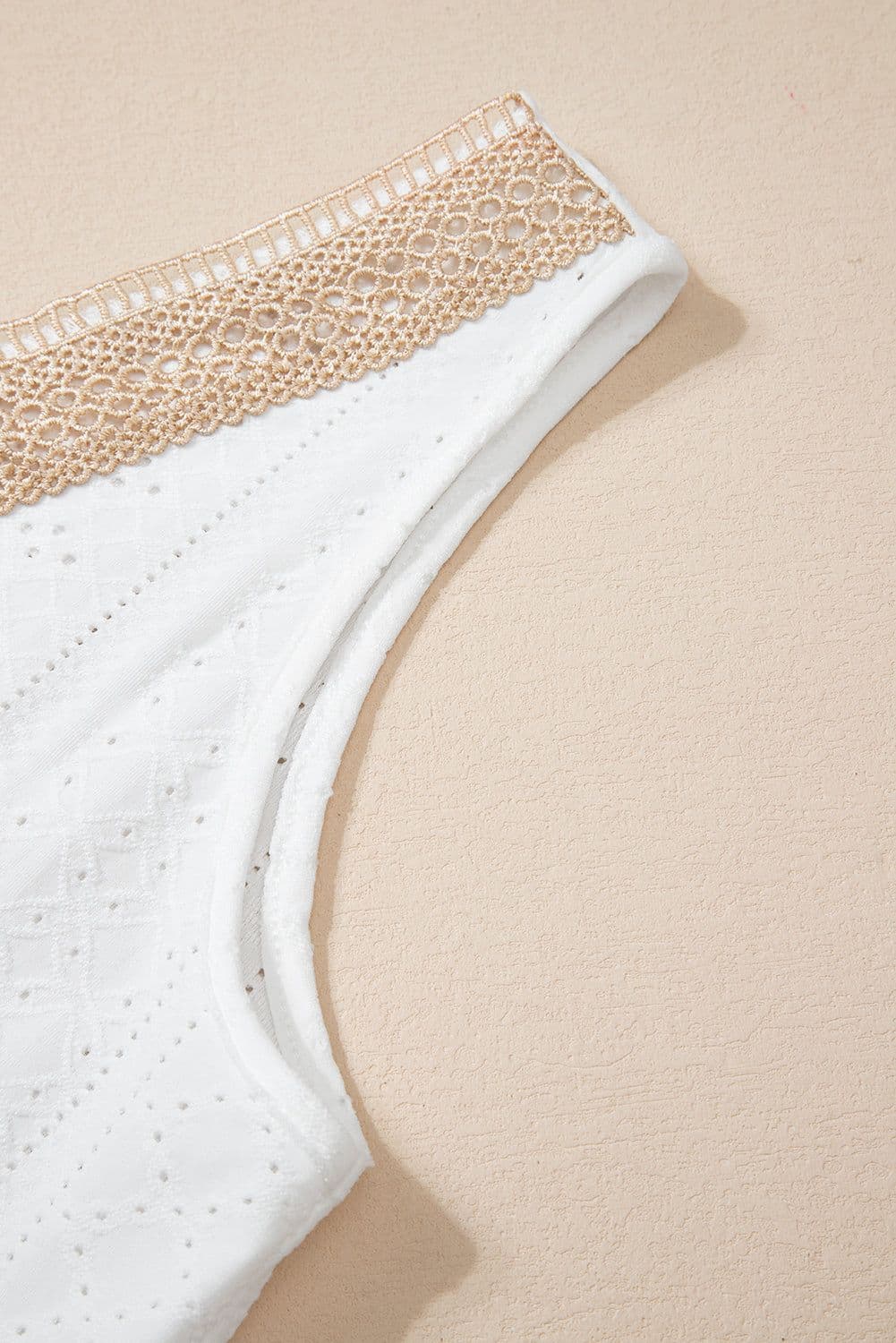 image-White Lace Crochet Tank Top V Neck Loose Fit