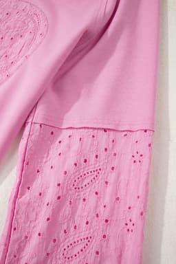 image-Pink Paisley Broderie Anglaise Long Sleeve Top