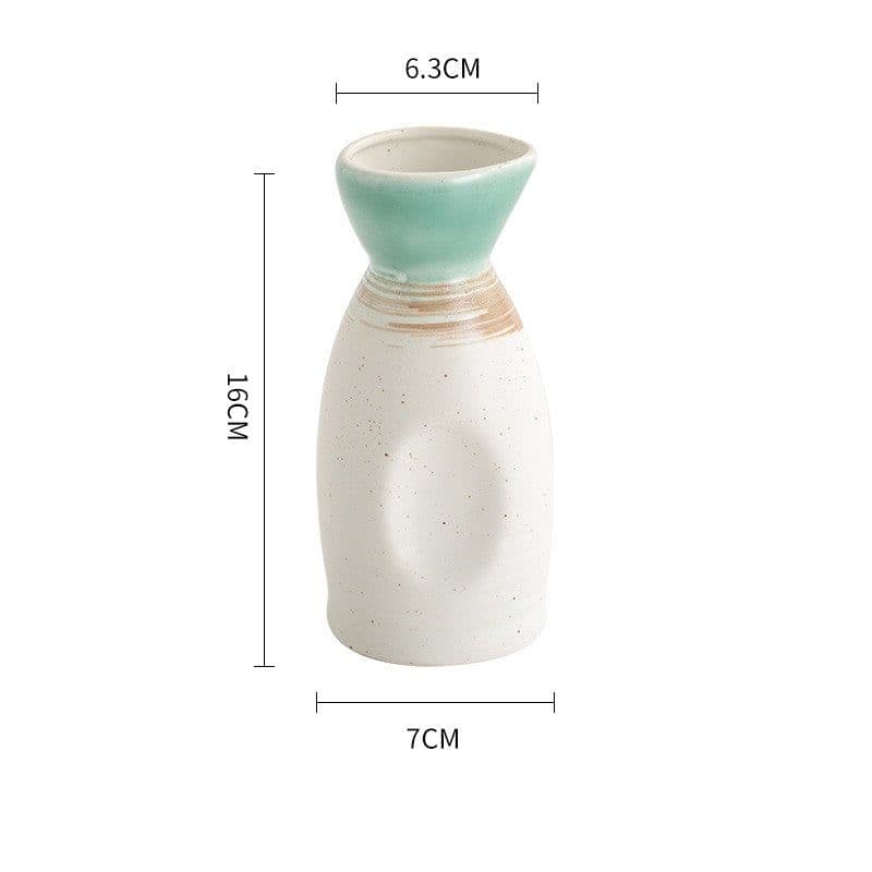 image-Japanese Style Ceramic Wine Pot - Handmade Baijiu Carafe