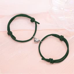 image-Simple Alloy Love Magnets Attracting Couple Bracelets