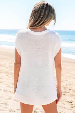 image-Pink Sweater Tee with Side Slits
