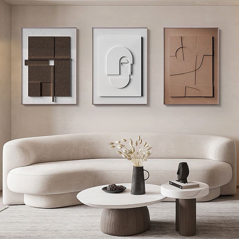 image-Three-dimensional Abstract Silent Style Geometric Morandi Hanging Painting
