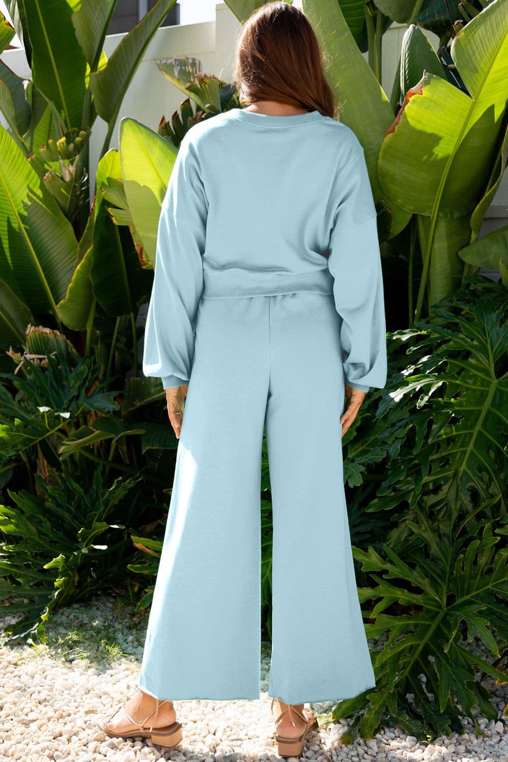 image-Flamingo Crop Pullover Wide Leg Pants Set - 2 Piece