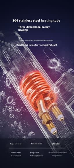 image-Instant Electric Heating Faucet - 3300W with Temperature Display
