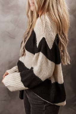 image-Jet Stream Colorblock Loose Pullover Sweater