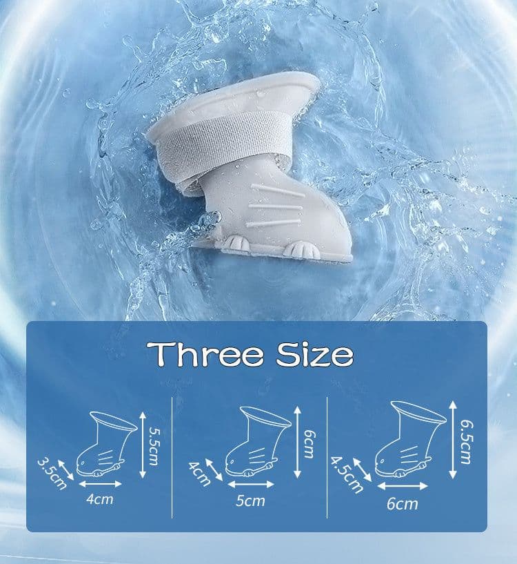 image-Dog Rain Boots 4Pcs Pet Dog Puppy Warm Waterproof Silicone Non-Slip Rain Boots Footwear Shoes Dog Cat Pet Toy Dog Rain Boots Dog Rain Shoes, Cat Rain Boots, Waterproof Foot Cover, Soft Bottom Shoes