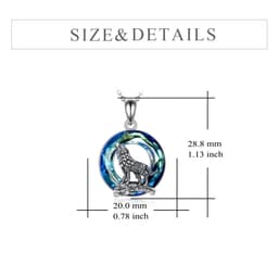 image-Sterling Silver Viking Wolf Earrings Necklace Jewelry with Crystal